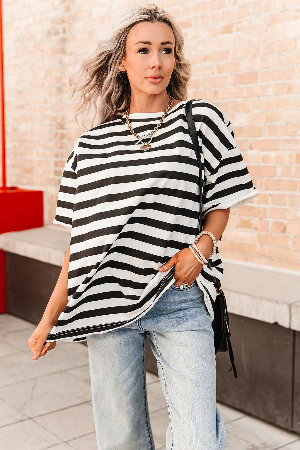 Ampersand Avenue Boyfriend Tee - Seeing Stripes