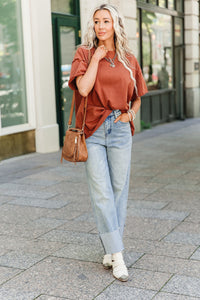 Ampersand Avenue Boyfriend Tee - Rust