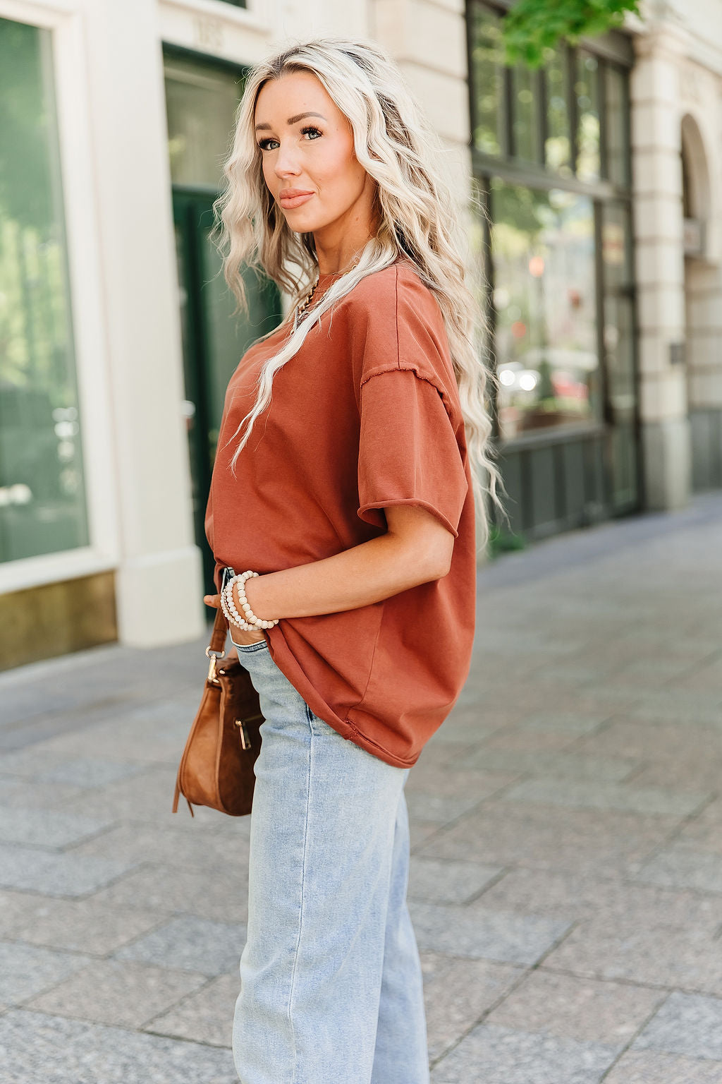 Ampersand Avenue Boyfriend Tee - Rust