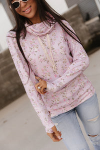 Ampersand Avenue Cowl Neck Sweatshirt - Lavender Rose