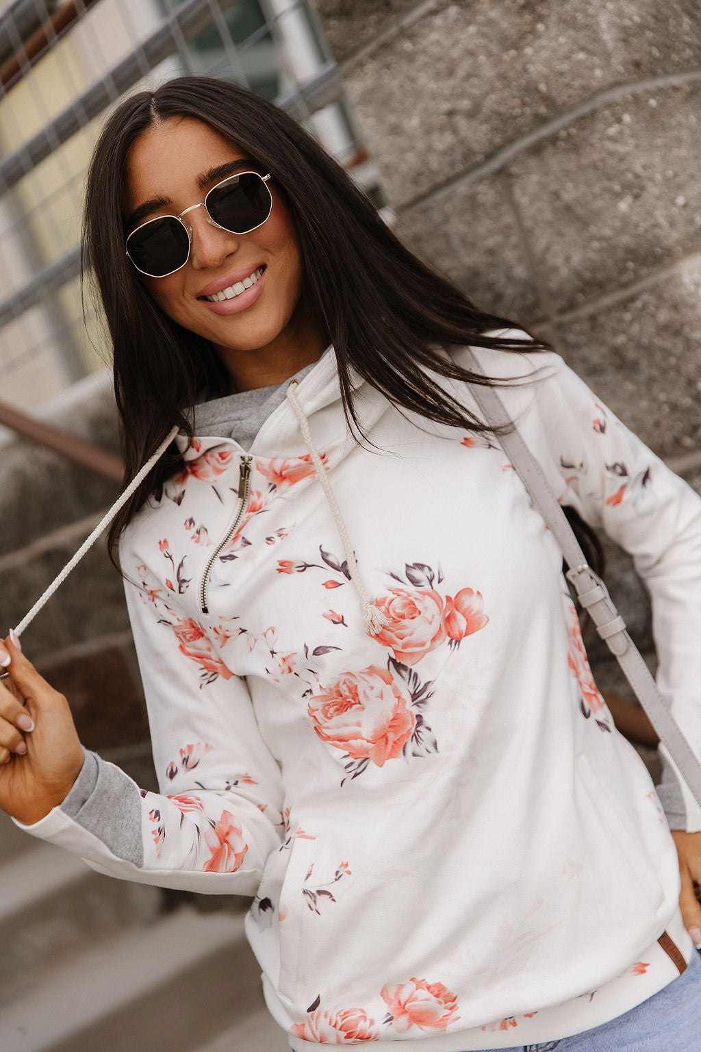 Ampersand Avenue DoubleHood™ Sweatshirt - Brushed Blossoms