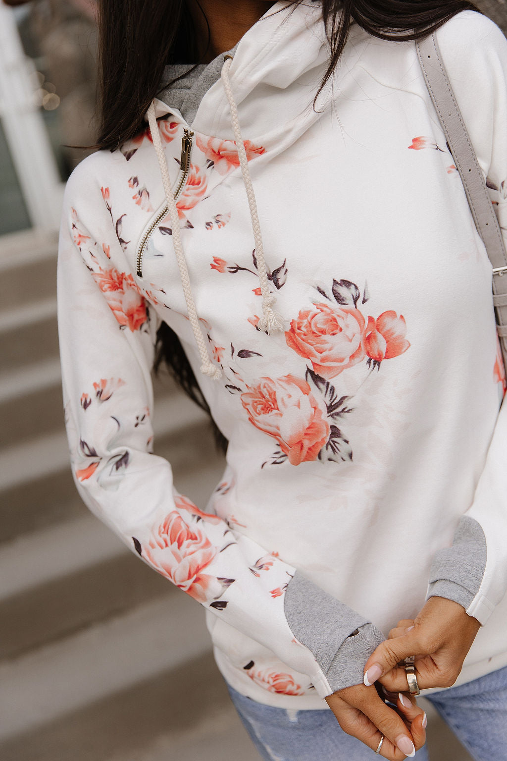 Ampersand Avenue DoubleHood™ Sweatshirt - Brushed Blossoms