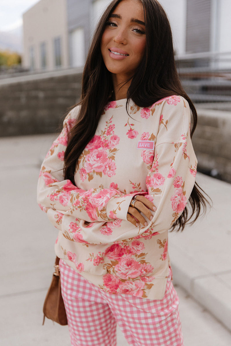 Ampersand Avenue University Side Slit Pullover - Petal Season