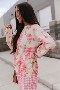 Ampersand Avenue University Side Slit Pullover - Petal Season