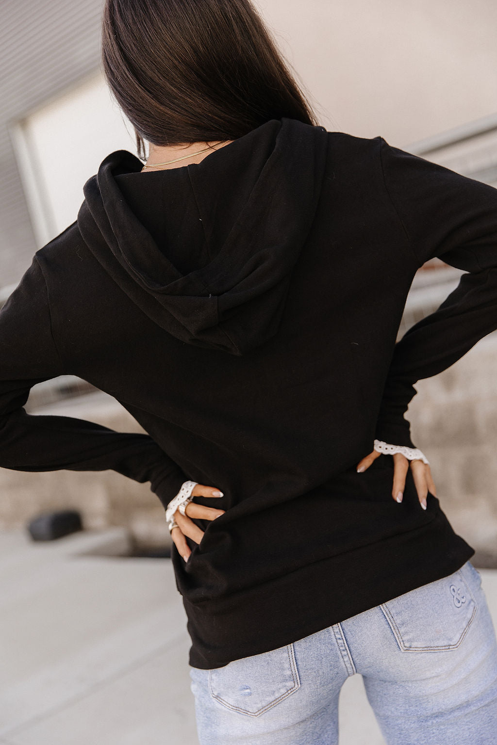 Ampersand Avenue Henley Hoodie - Midnight Lace