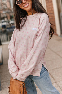 Ampersand Avenue University Side Slit Pullover - Tea Rose