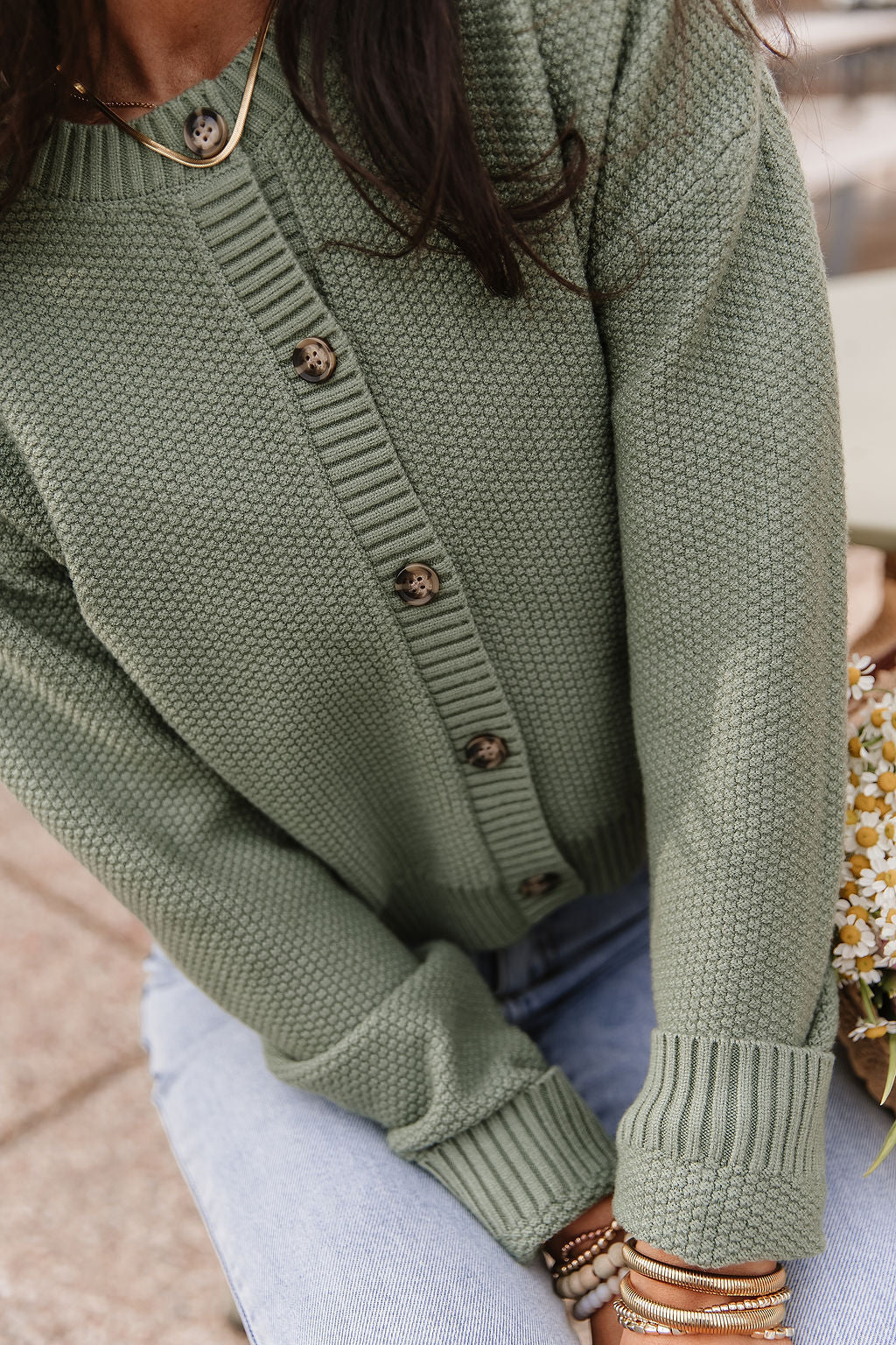 Ampersand Avenue Cloud Knit Cardigan - Fern