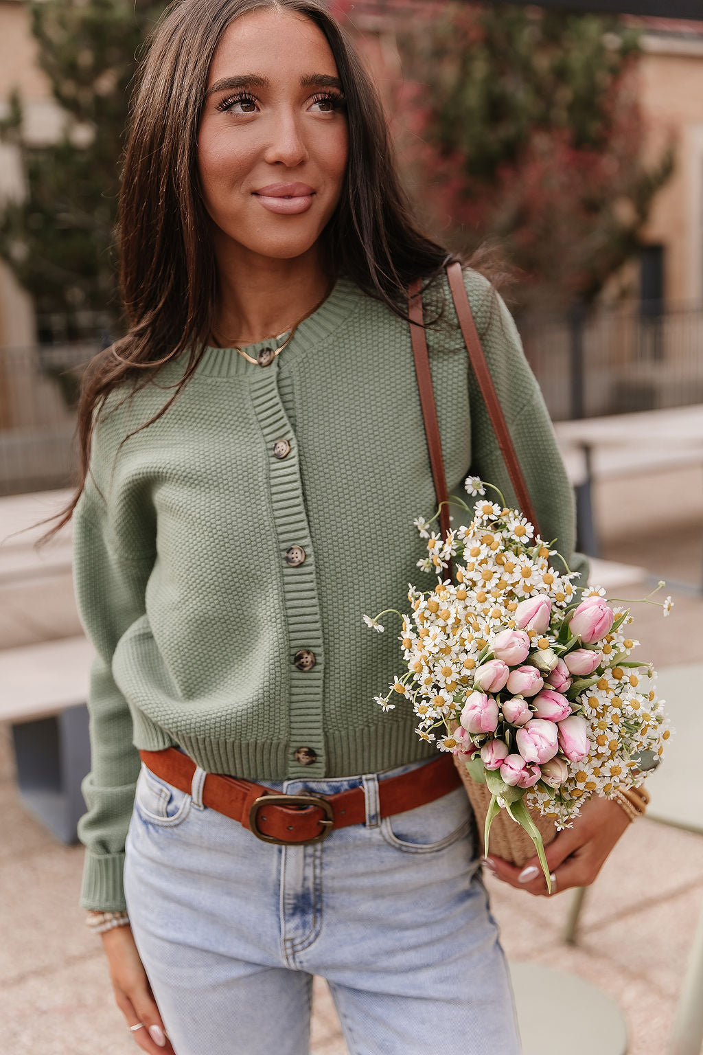 Ampersand Avenue Cloud Knit Cardigan - Fern