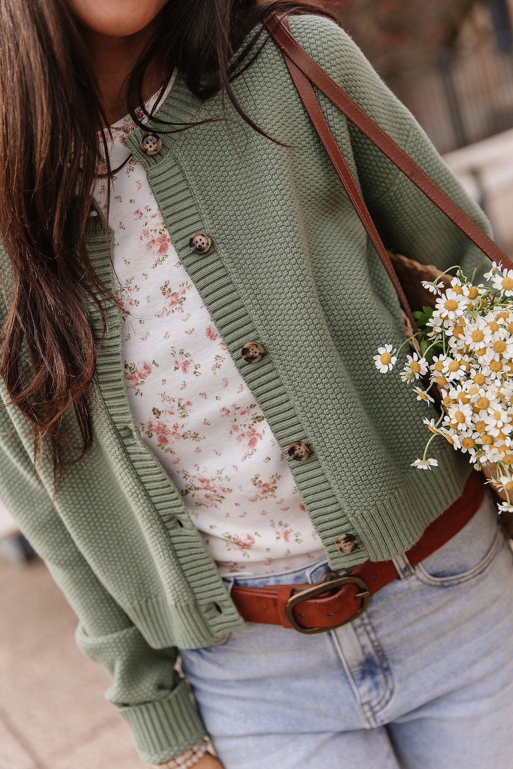 Ampersand Avenue Cloud Knit Cardigan - Fern