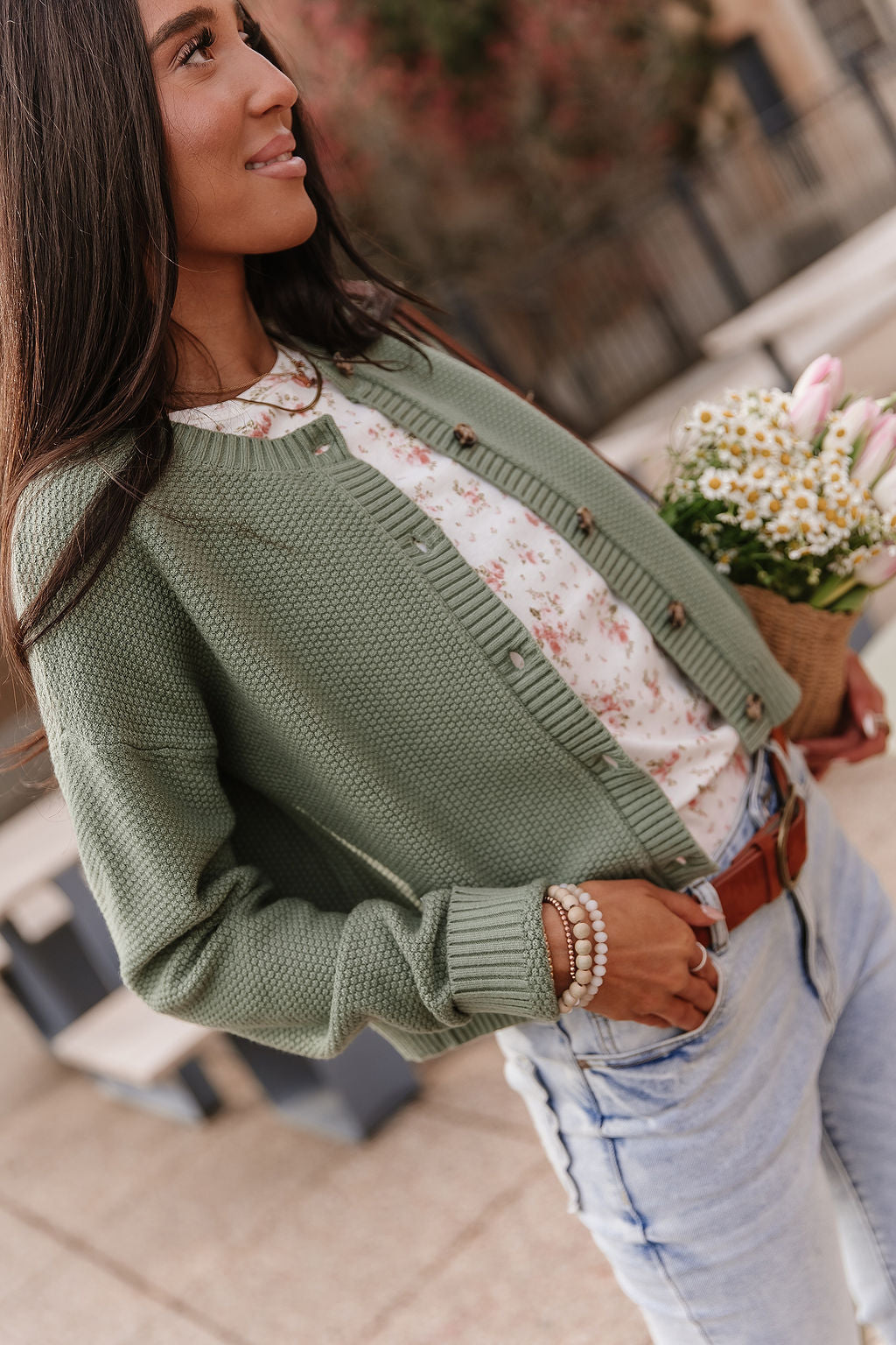 Ampersand Avenue Cloud Knit Cardigan - Fern