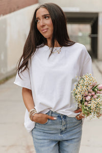 Ampersand Avenue Boyfriend Tee - White