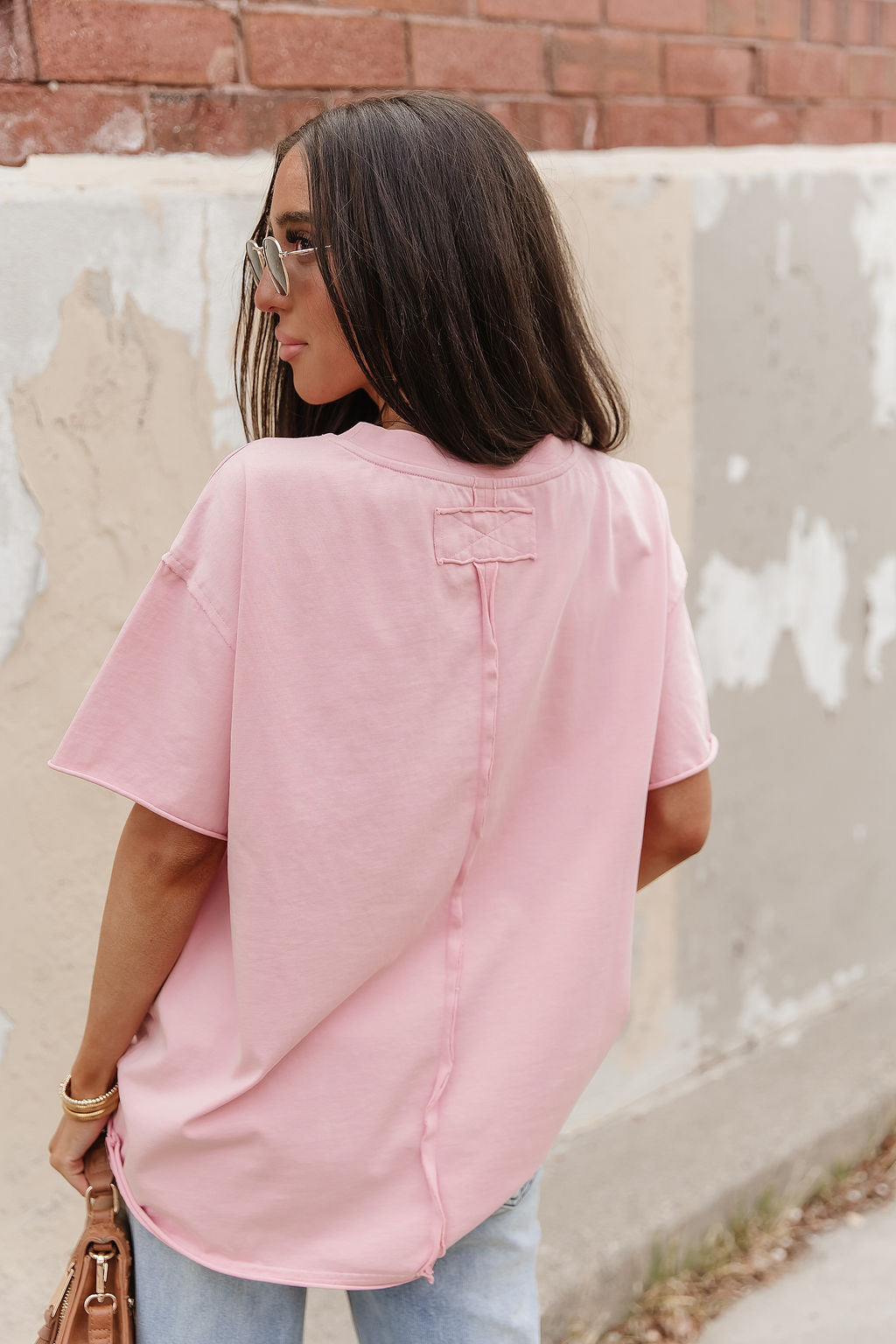 Ampersand Avenue Boyfriend Tee - Pink