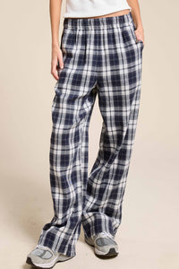 Plaid Flannel Wide Leg Lounge Checkered Pants