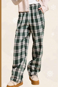 Plaid Flannel Wide Leg Lounge Checkered Pants