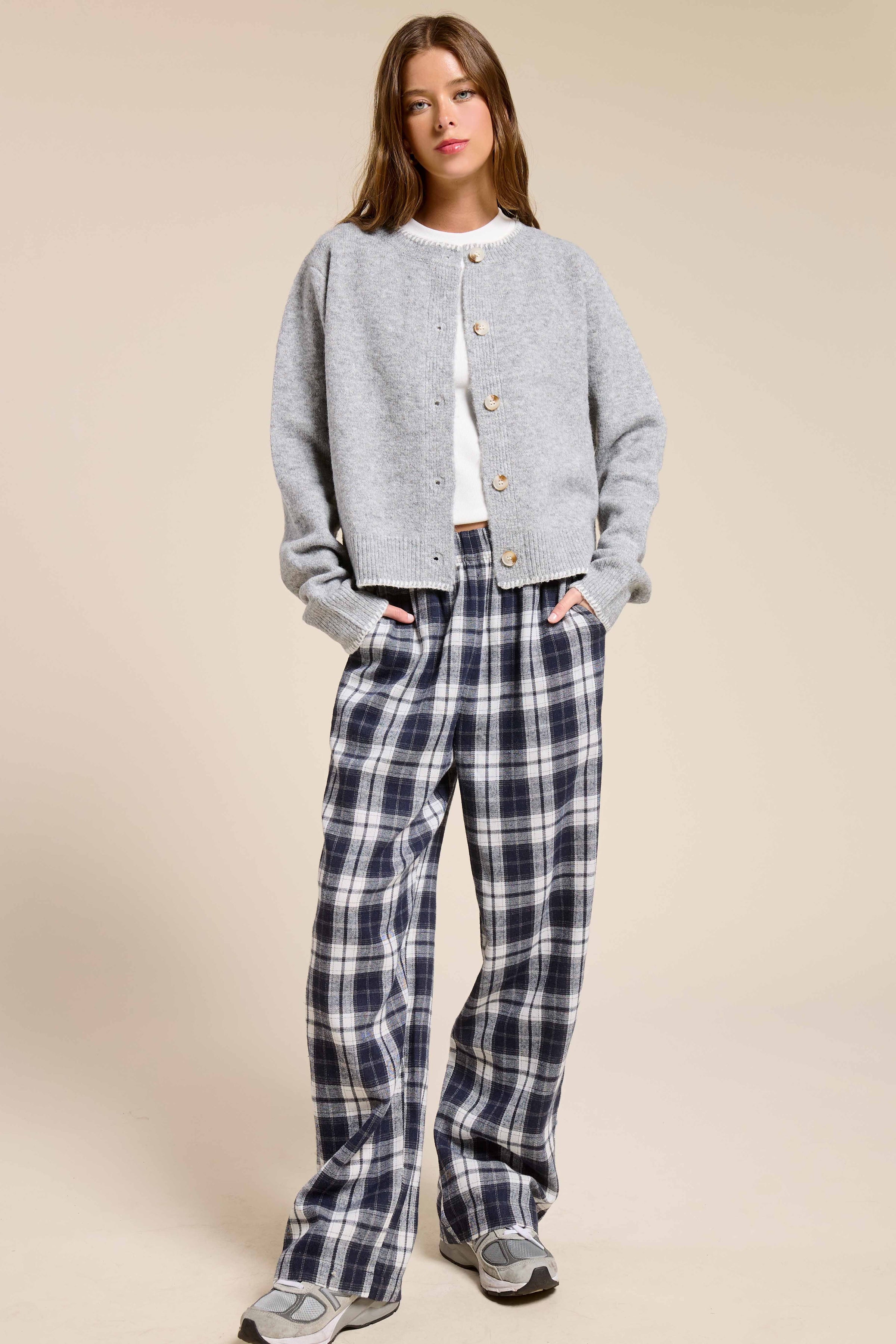 Plaid Flannel Wide Leg Lounge Checkered Pants