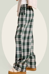 Plaid Flannel Wide Leg Lounge Checkered Pants