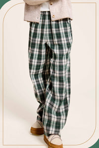 Plaid Flannel Wide Leg Lounge Checkered Pants