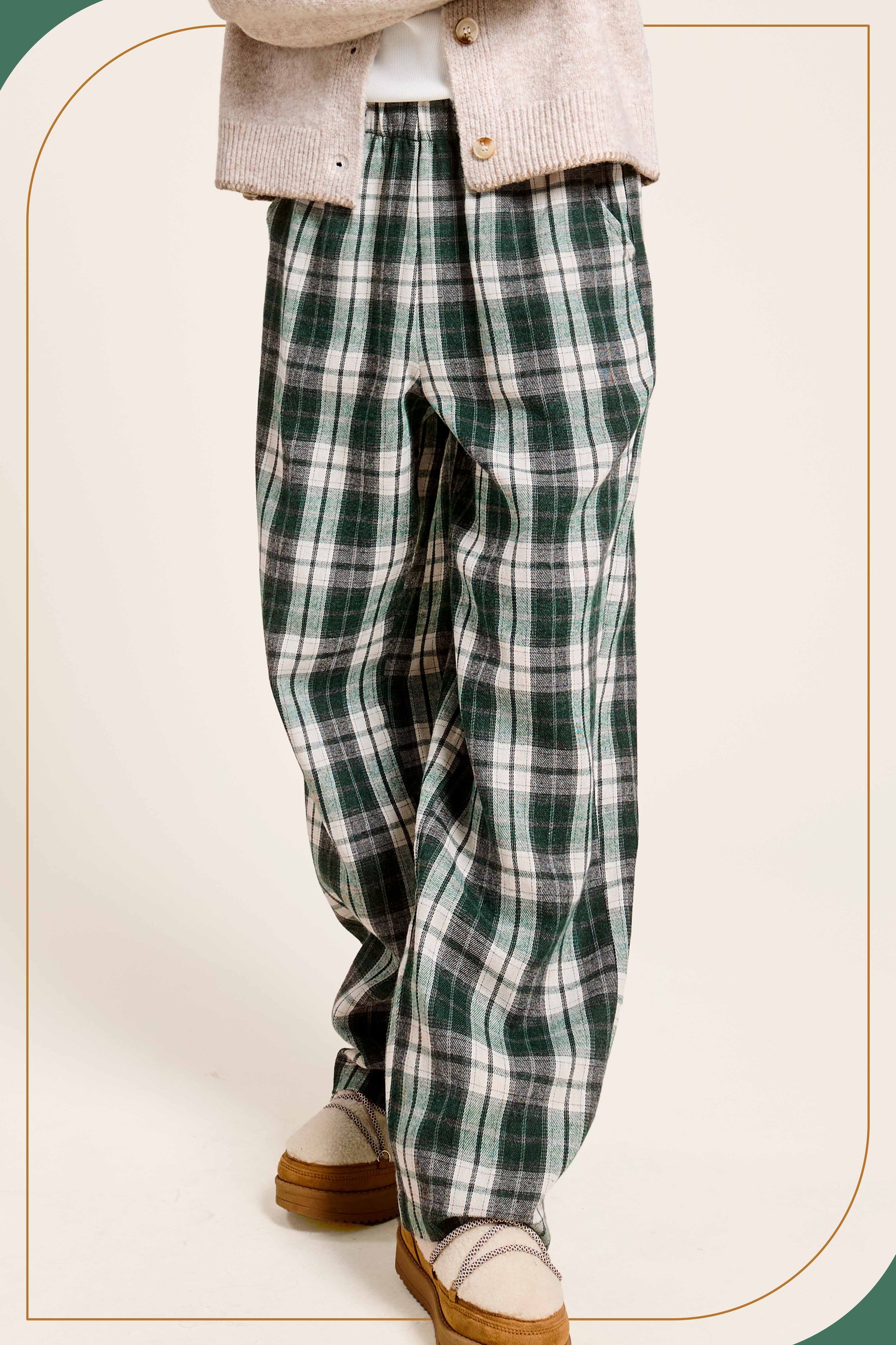 Plaid Flannel Wide Leg Lounge Checkered Pants