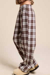 Plaid Flannel Wide Leg Lounge Checkered Pants