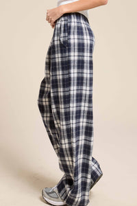Plaid Flannel Wide Leg Lounge Checkered Pants