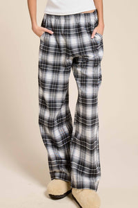 Plaid Flannel Wide Leg Lounge Checkered Pants