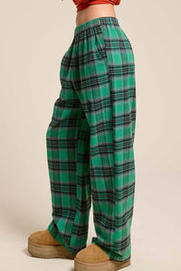 Plaid Flannel Wide Leg Lounge Checkered Pants