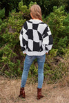 Black & White Geo Checker Pullover Sweater