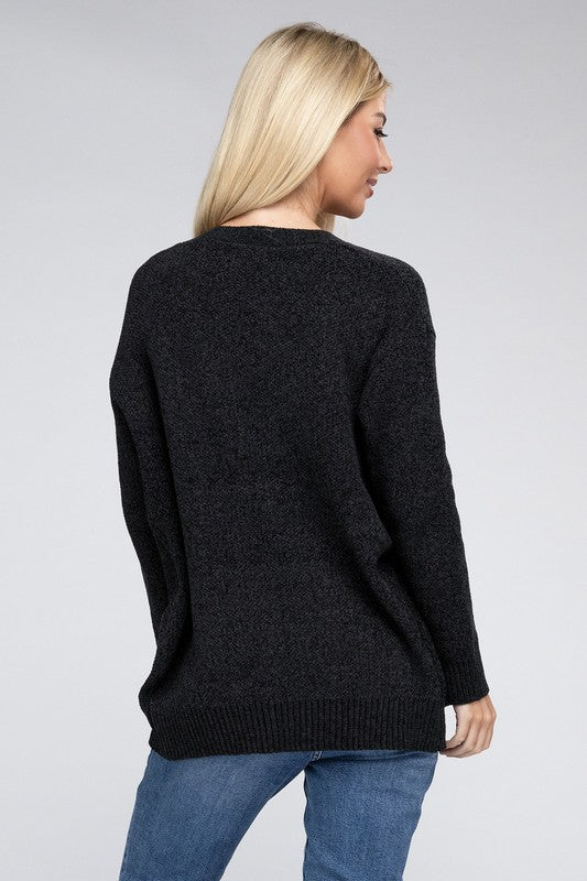 Mallory Melange Open Front Sweater Cardigan