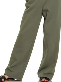 Fleece Sweatpants with Pockets in Dark Olive