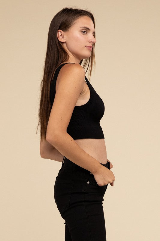 Scoop Ribbed Seamless Crop Top