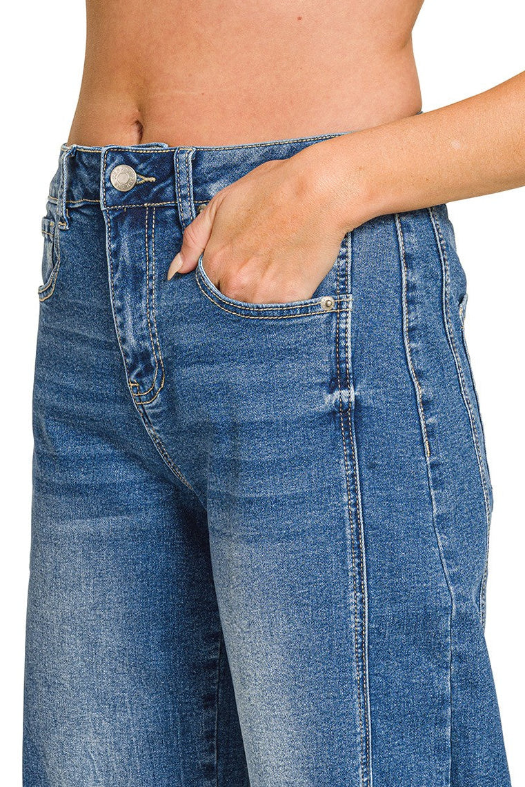 Zenana High Rise Barrel Leg Cropped Jeans DCP-9563MM