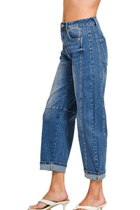 Zenana High Rise Barrel Leg Cropped Jeans DCP-9563MM