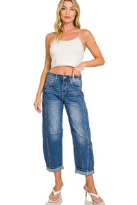 Zenana High Rise Barrel Leg Cropped Jeans DCP-9563MM