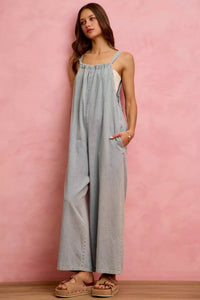Wide Leg Lightweight Denim Overalls