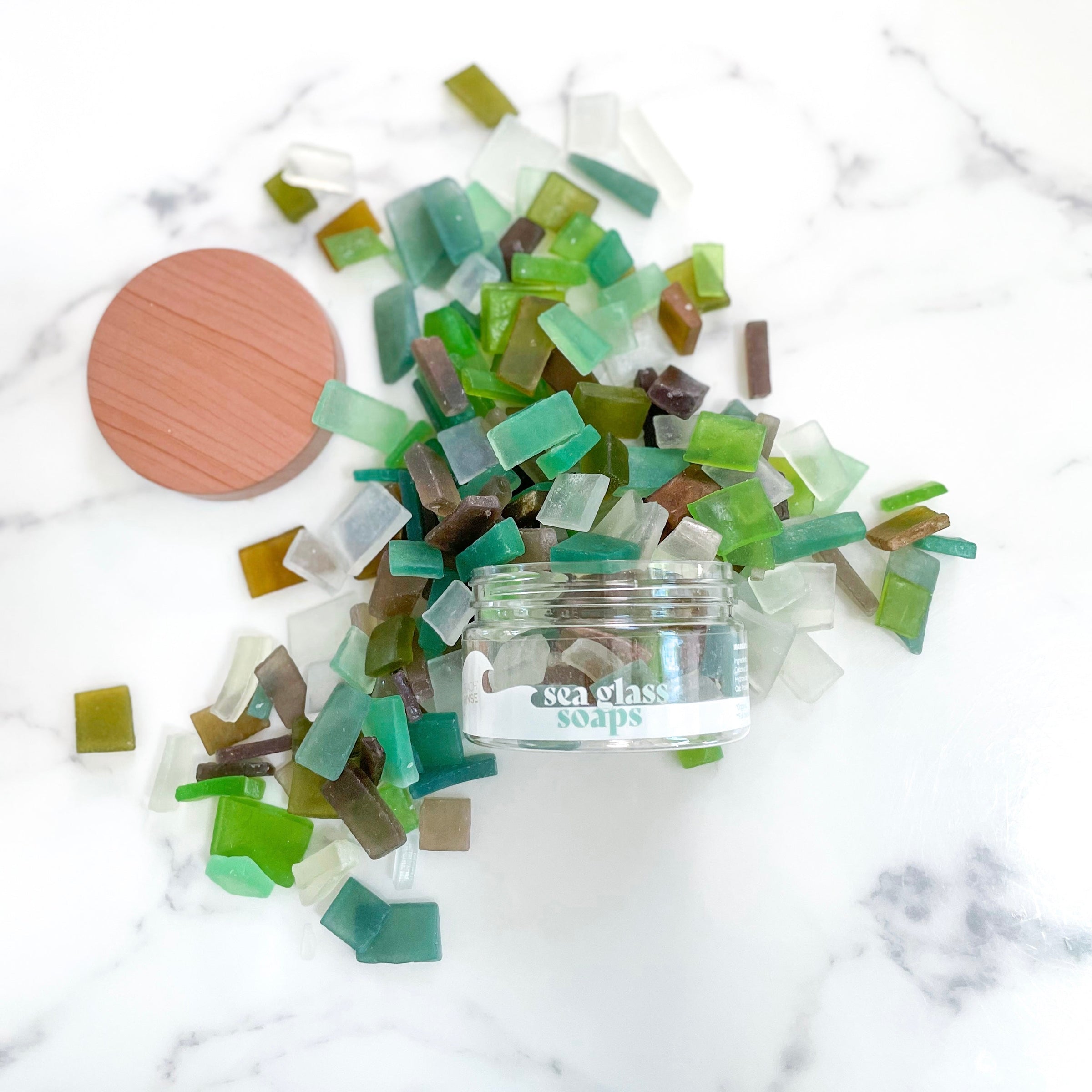 Sea Glass Soaps - Tropical Mandarin & Almond Mini Soaps