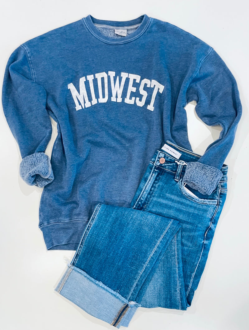 PREORDER Midwest Graphic Fleece Sweatshirt - Royal Blue