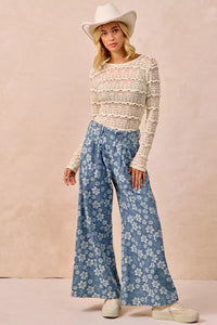Flower Ruffles Lace Top
