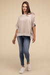 Contrast Trim Drop Shoulder Casual Top