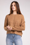 Brynn Brushed Melange Hacci Hi-Low Hem Sweater