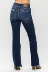 Judy Blue High Rise Double Button Frayed Hem Bootcut Jeans