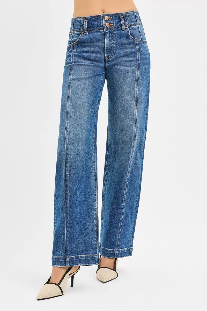 Risen High Rise Fit Wide Baggy Jeans