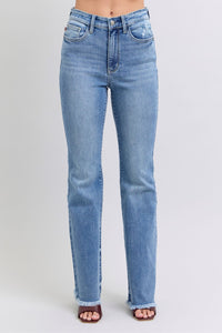 Judy Blue High Rise Raw Hem Bootcut Jeans 82486