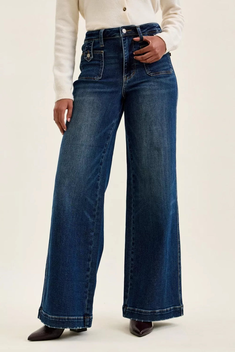 Judy Blue High Rise Lux Retro Wide Leg Jeans 881159