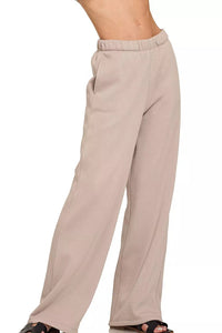 Fleece Sweatpants with Pockets in Ash Mocha