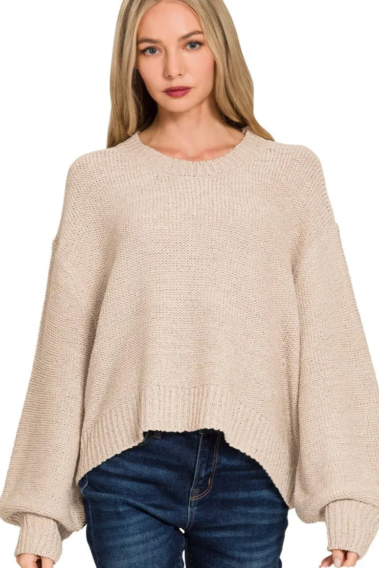 Oversized Balloon Sleeve Sweater