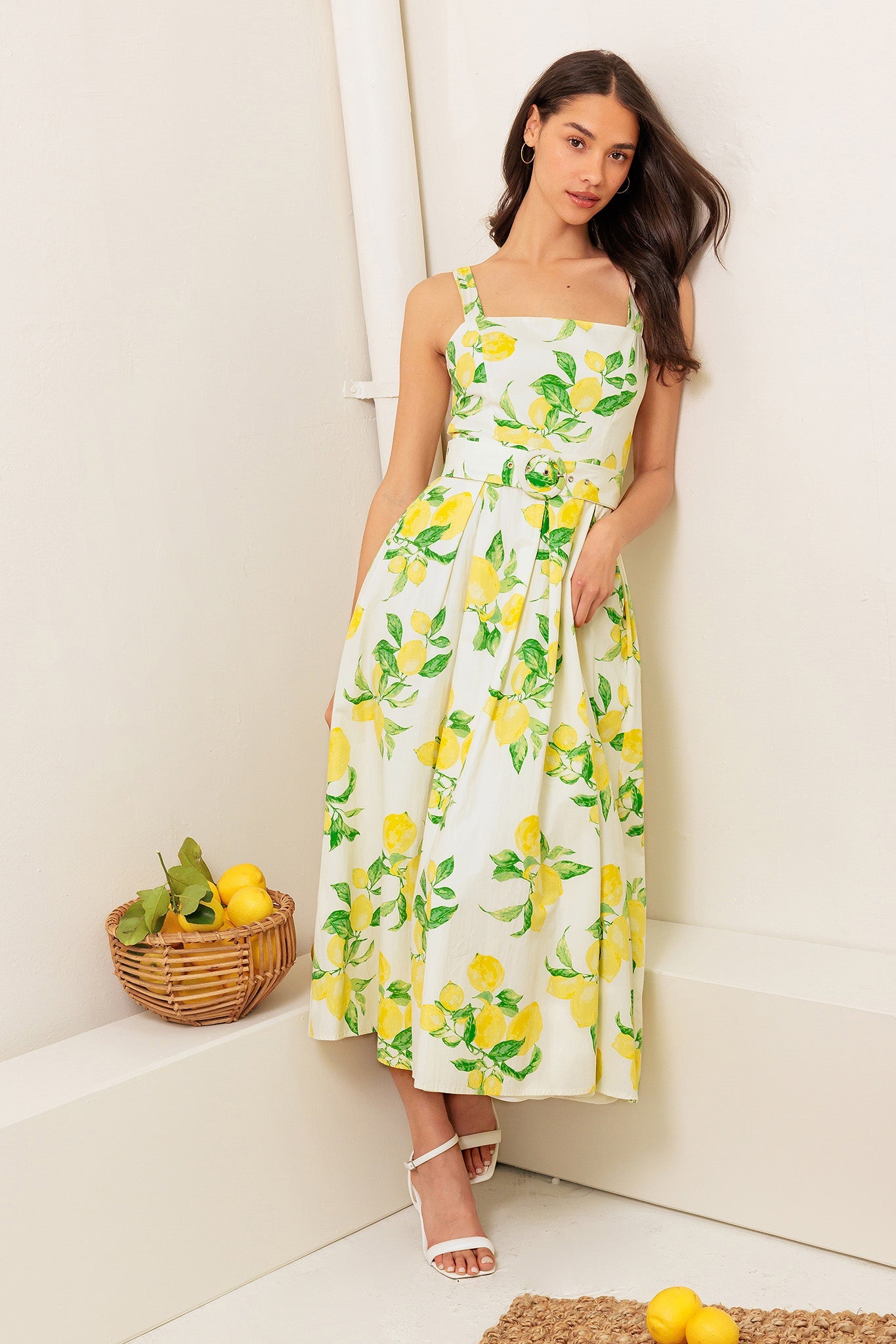 Flying Tomato Beaming Perfection Floral Woven Midi Dress 