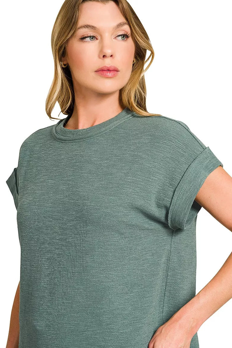 Cotton Slub Short Sleeve Tee and Pants Set