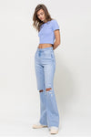 VERVET by Flying Monkey Light Wash 90's Vintage Distressed Flare Jeans