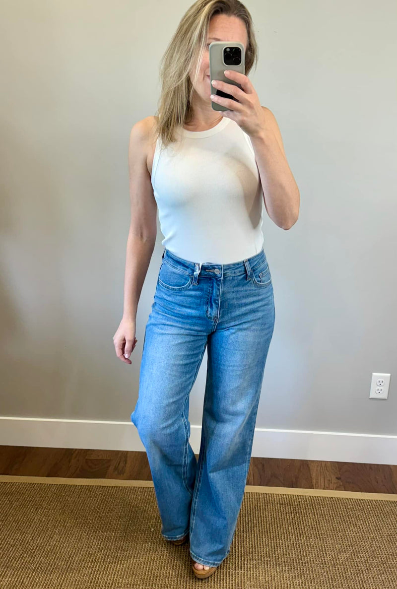 VERVET High Rise Wide Leg Jeans