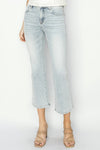 RISEN Mid Rise Cropped Flare Jeans